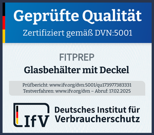 Qualitätssiegel Fitprep Glasbehälter