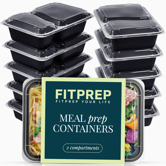 FITPREP Meal Prep Boxen 2 Fach im praktischen 10er Pack
