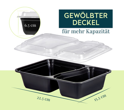 FITPREP Meal Prep Boxen 2 Fach im praktischen 10er Pack