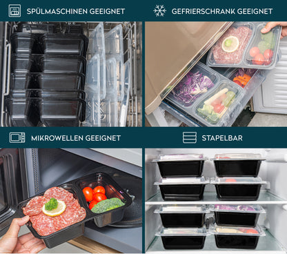 FITPREP Meal Prep Boxen 2 Fach im praktischen 10er Pack